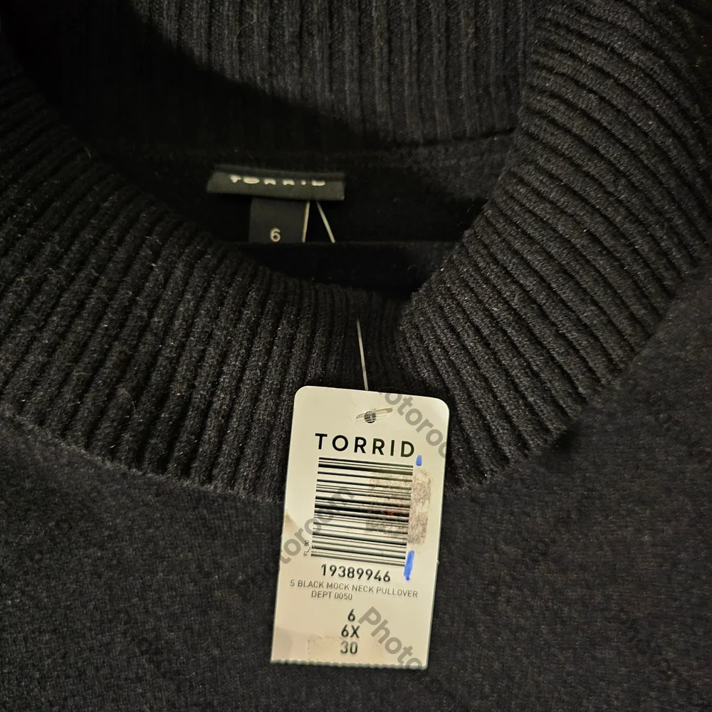 NWT Size 6 Torrid Black Turtleneck Sweater - Picture 4 of 4